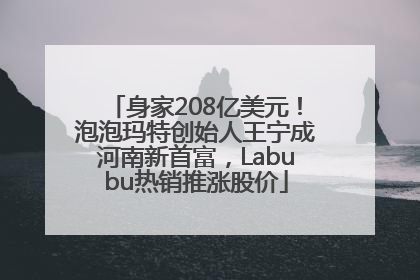 身家208亿美元！泡泡玛特创始人王宁成河南新首富，Labubu热销推涨股价