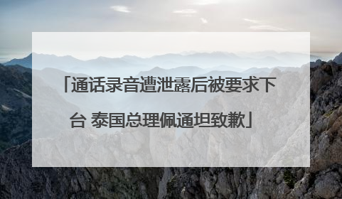通话录音遭泄露后被要求下台 泰国总理佩通坦致歉
