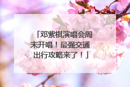 邓紫棋演唱会周末开唱！最强交通出行攻略来了！