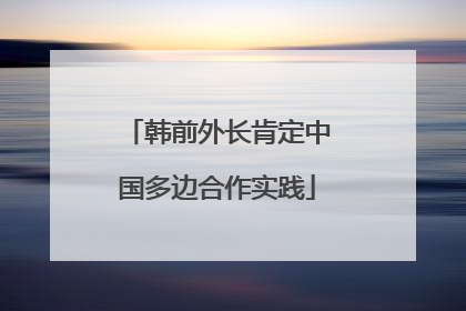 韩前外长肯定中国多边合作实践