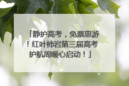 静护高考，免票惠游！红叶柿岩第三届高考护航周暖心启动！