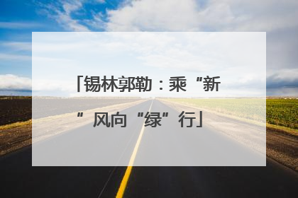 锡林郭勒：乘“新”风向“绿”行