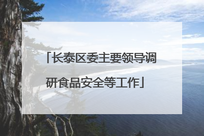 长泰区委主要领导调研食品安全等工作