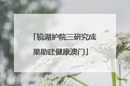 镜湖护院三研究成果助建健康澳门