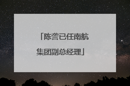 陈詟已任南航集团副总经理