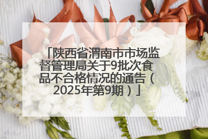 陕西省渭南市市场监督管理局关于9批次食品不合格情况的通告（2025年第9期）