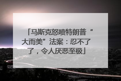 马斯克怒喷特朗普“大而美”法案：忍不了了，令人厌恶至极