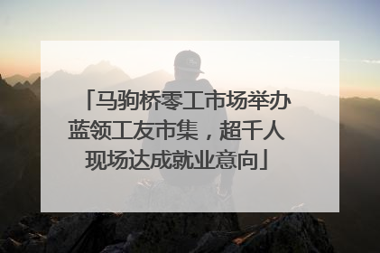 马驹桥零工市场举办蓝领工友市集，超千人现场达成就业意向