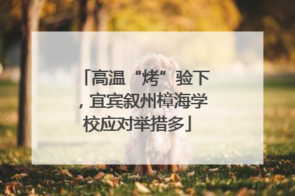 高温“烤”验下，宜宾叙州樟海学校应对举措多