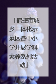 鹤壁市城乡一体化示范区各中小学开展学科素养系列活动