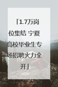 1.7万岗位集结 宁夏高校毕业生专场招聘火力全开