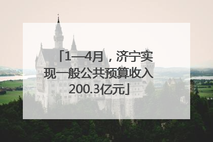 1—4月，济宁实现一般公共预算收入200.3亿元