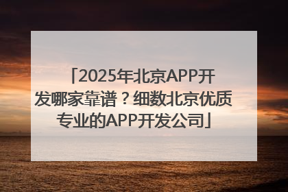 2025年北京APP开发哪家靠谱？细数北京优质专业的APP开发公司