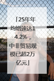 25年年均增速达14.2%，中非贸易规模已超2万亿元