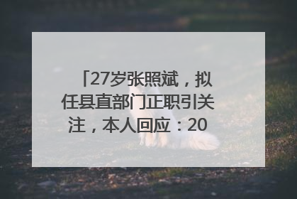 27岁张照斌，拟任县直部门正职引关注，本人回应：2019年选调生，此前负责公文相关工作