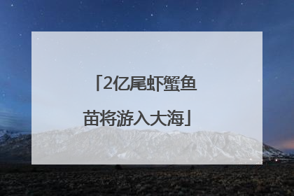 2亿尾虾蟹鱼苗将游入大海