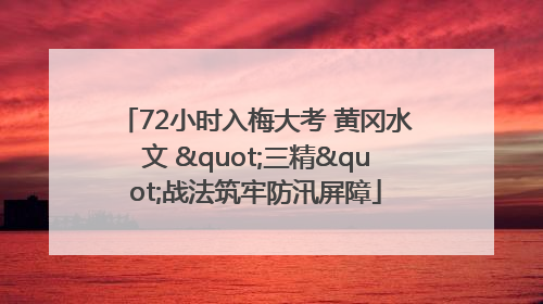 72小时入梅大考 黄冈水文 "三精"战法筑牢防汛屏障