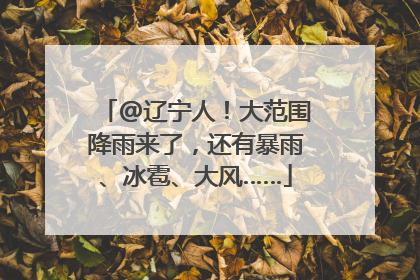 @辽宁人！大范围降雨来了，还有暴雨、冰雹、大风……
